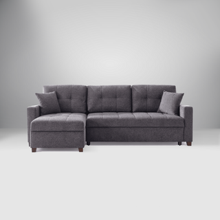 Mocca sectional sofa with modern design, sponge filling, and elegant fabric for maximum comfort.