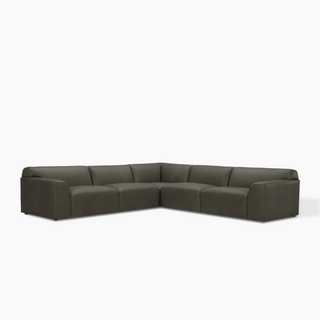 Spacious York Taupe sectional with modular design and elegant silhouette for modern living rooms