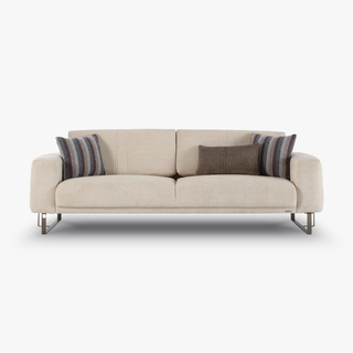 Elegant Mirante sofa with rounded edges and dual-purpose bed function