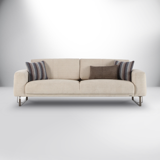 Mirante modern sleeper sofa with soft-touch fabric and chrome leg base