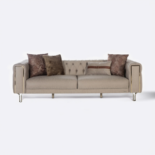 Chic Montego loveseat and armchair with tufted tailoring and stain-resistant fabric