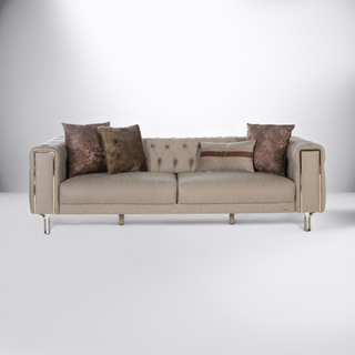 Montego modern sleeper sofa with retro design and chrome feet