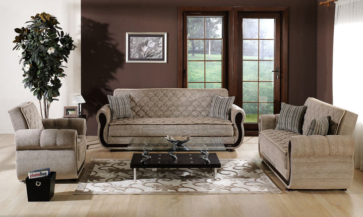 The rolled arms with intricate accent stitching highlight the sophisticated design of the Argos Armchair.