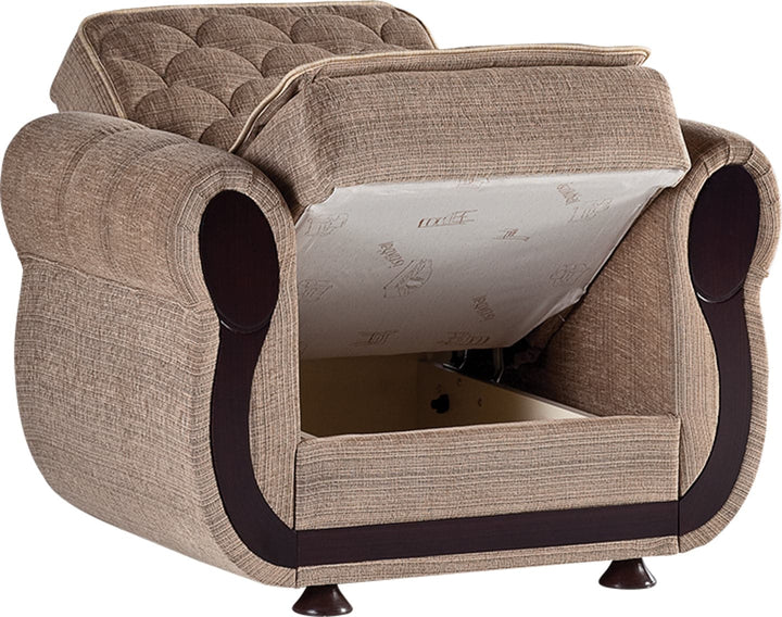 Showcasing scallop tufting, the Argos Armchair combines classic charm with modern comfort.