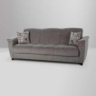 Aspen Collection three-seat sofa, loveseat, and armchair with leatherette upholstery and sleeper functionality