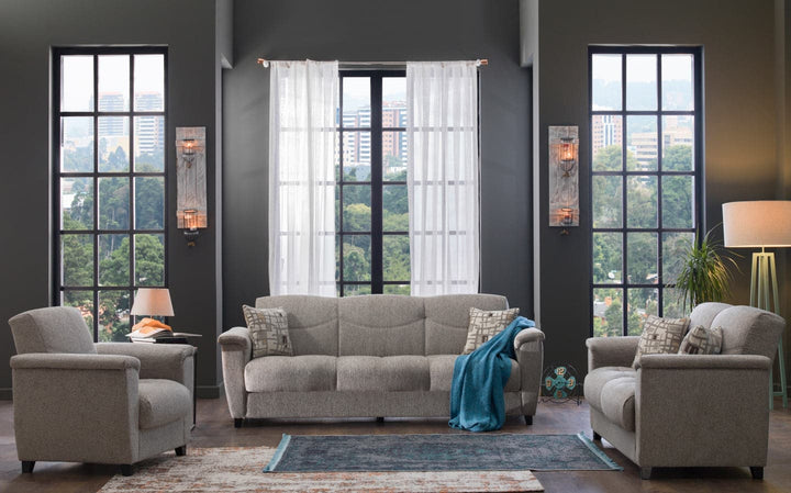 The Aspen Loveseat is designed with accent-stitched rolled arms for added elegance.