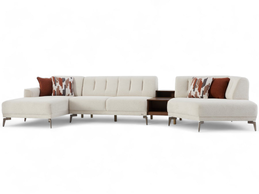 The Atlanta Sleeper Sectional features a sleek modern design, perfect for contemporary living spaces.