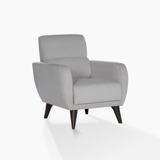 Compact modern armchair featuring durable performance fabric, stitch detailing, and under-seat storage