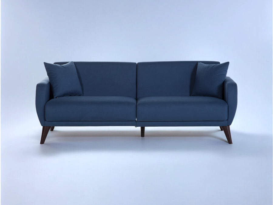 Functional Sofa In A Box in indigo blue with a modern design and versatile features.