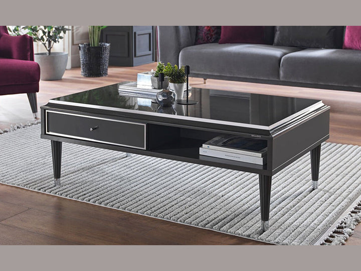 Space-saving Gravita Coffee Table with a sleek design and storage drawer.