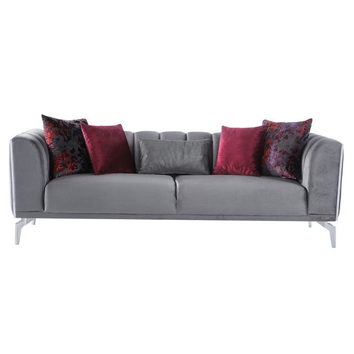 Gravita Living Room Set upholstered in durable polyester fabric for long-lasting use.