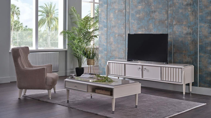 Gravita TV Stand made with high-quality materials for durability and stability.