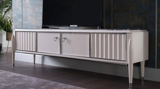 Modern design Gravita TV Stand, perfect for organizing and displaying your television stylishly.