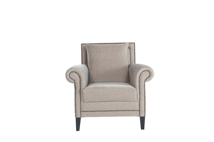 Java Accent Armchair with elegant nail head trim and high-density foam cushioning.