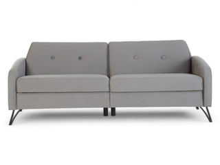 Juniper Sofa with a retro-modern design, featuring organic lines and statement embellishments.