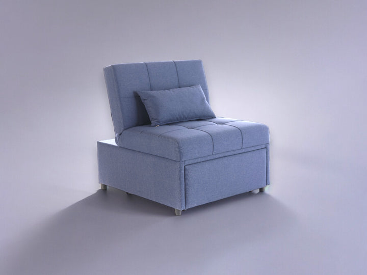 Mellow Pull-Out Recliner Chair with modern design, featuring a twin-size bed and adjustable reclining back.