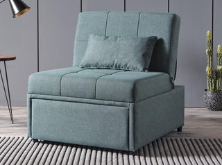 Modern Mellow Sleeper Chair with a reclining back and twin-size bed conversion, perfect for added convenience and relaxation.