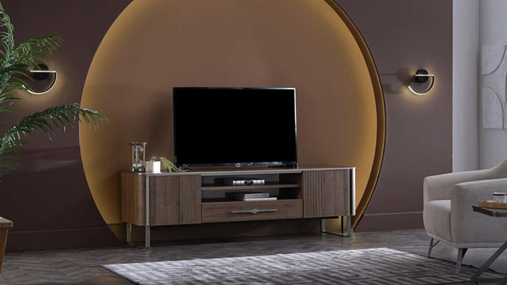 Mirante Modern TV Stand with clean lines and durable construction, offering a stylish and stable platform for your entertainment setup.