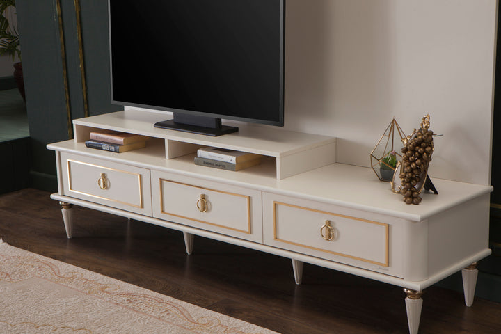 Luxury Mistral TV Stand offering sophisticated style and functionality with rich hues and premium materials, part of the Mistral Concept.