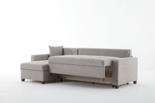 Modern Mocca Sectional offering a chic look and a queen-sized bed feature, combining style with everyday practicality.