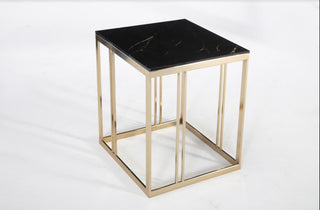 Montego Side Table with modern sophistication, featuring a sleek design and sturdy construction. This stylish piece, part of the Montego Concept, is perfect for displaying decor or holding drinks. Crafted from wood and metal, it enhances any contemporary space.