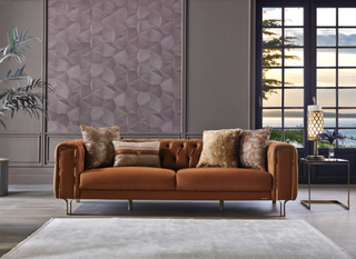 Montego Sofa with retro charm and modern functionality, featuring rich materials for style and coziness. Includes ample storage and a convertible sleeper function, perfect for any gathering or quiet evening.