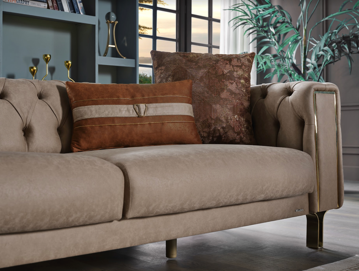 Montego Sofa offers a modern twist on retro design. Upholstered in high-quality polyester with a sleeper function, it enhances both the style and functionality of your space.