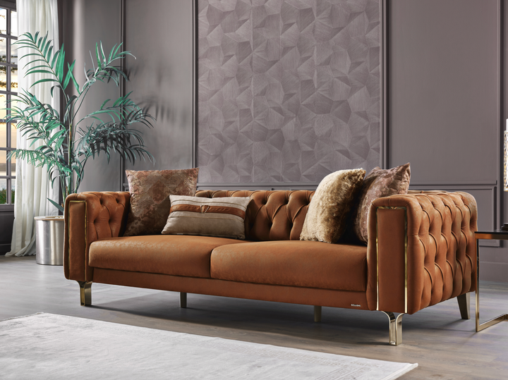 Elevate your living space with the Montego Sofa. Its retro-inspired design, plush polyester upholstery, and sleeper function offer style and versatility for any occasion.