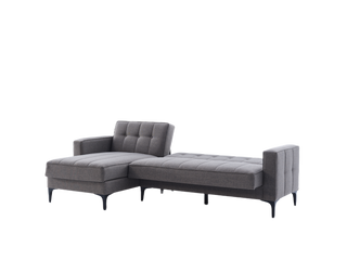 Parker Sectional Sofa featuring elegant nailhead trim and Corvet Navy fabric. Offers both style and functionality with generous seating space.