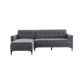 Luxury Parker Sectional Sofa featuring Corvet Navy fabric and nailhead trim. Provides ample seating and comfort for both entertaining and relaxing.