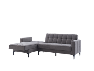 Spacious Parker Sectional Sofa in Corvet Navy with comfortable seating and elegant nailhead trim. Ideal for large gatherings or intimate family evenings.