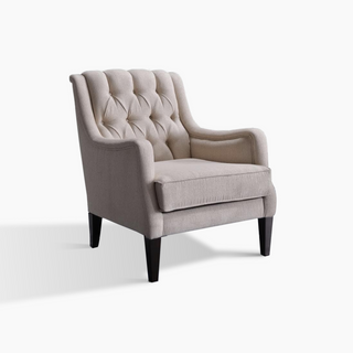 Refined Pearle chair with luxurious performance fabric and a modern club chair profile