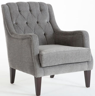 Sophisticated Pearle Accent Chair with a modern twist on a classic design. Offers plush padding and elegant button-tufting for a luxurious seating experience.