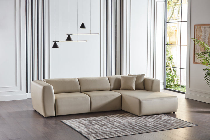 Soft and durable fabric defines the Picasso Sectional. Modern design with a convenient sleeper function for versatile use.