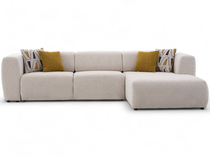 Picasso Modern Luxury Fabric Sleeper Sectional combining elegance and comfort. Sleek design with plush cushions and a sleeper function for added convenience.