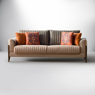 Piero Sleeper Sofa featuring bold design with brass button detailing