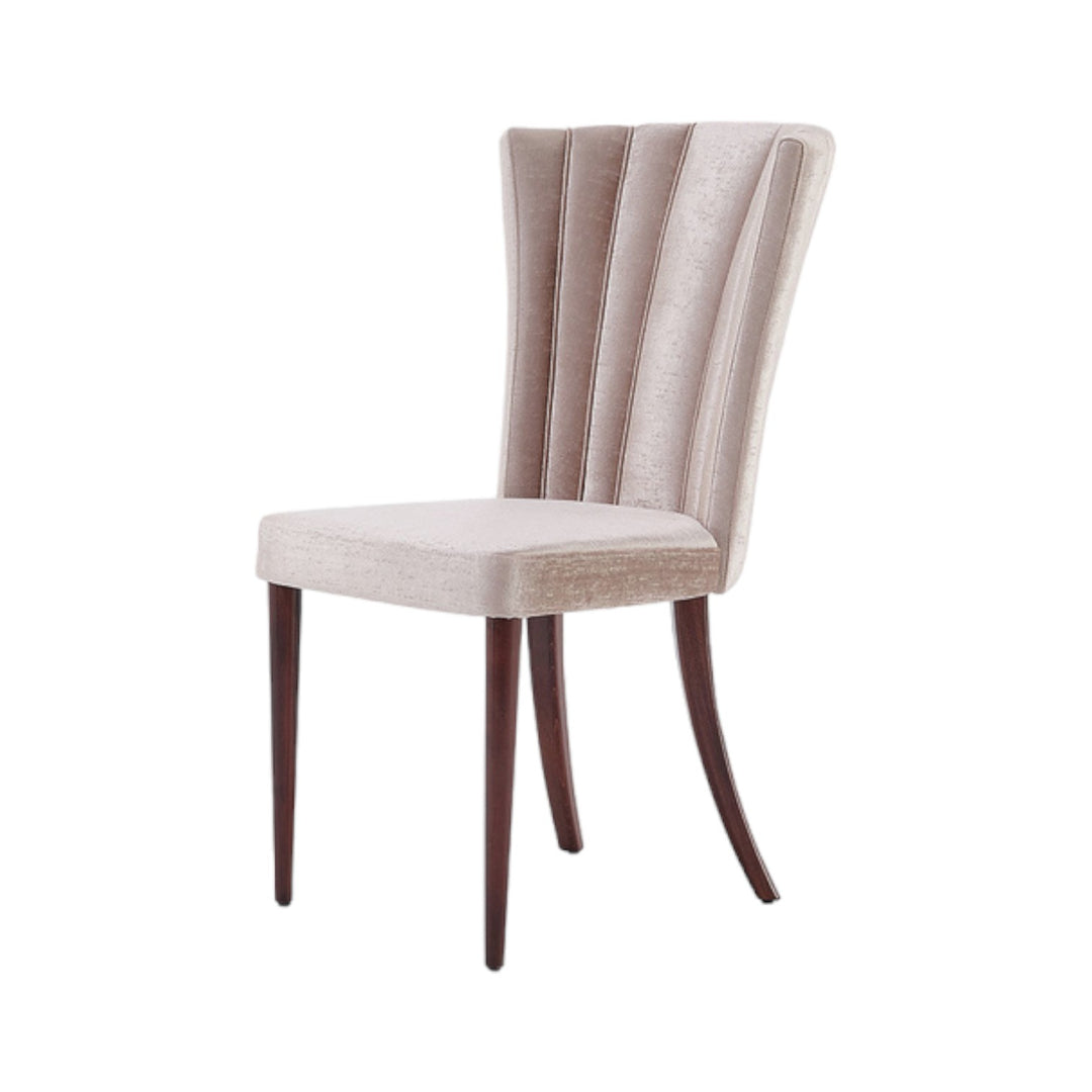 The Plaza Luxury Dining Chair Set of 2 offers modern elegance with its sleek design and cream upholstery. Crafted with durable MDF and HDF, these chairs are perfect for a stylish dining setting.