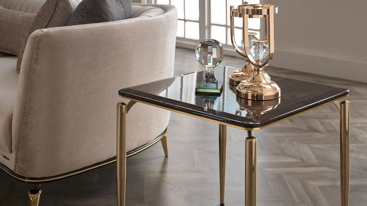 Upgrade your space with the Plaza Side Table. Featuring a sleek, modern design and crafted from high-quality wood and metal, this durable side table adds style and functionality to any room.