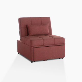 Versatile pull-out sleeper chair with adjustable reclining back and durable performance fabric