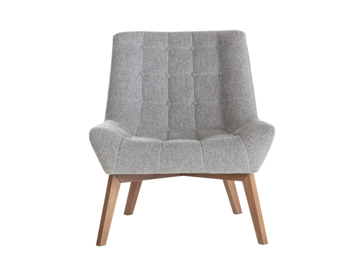 Introducing the Revere Accent Chair: Stylish two-tone polyester fabric, durable wood frame, and high-density foam for ultimate comfort. Made in Turkey.