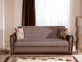 The Alfa Collection includes a sleek sofa, loveseat, and armchair, offering cohesive style and comfort for any décor.