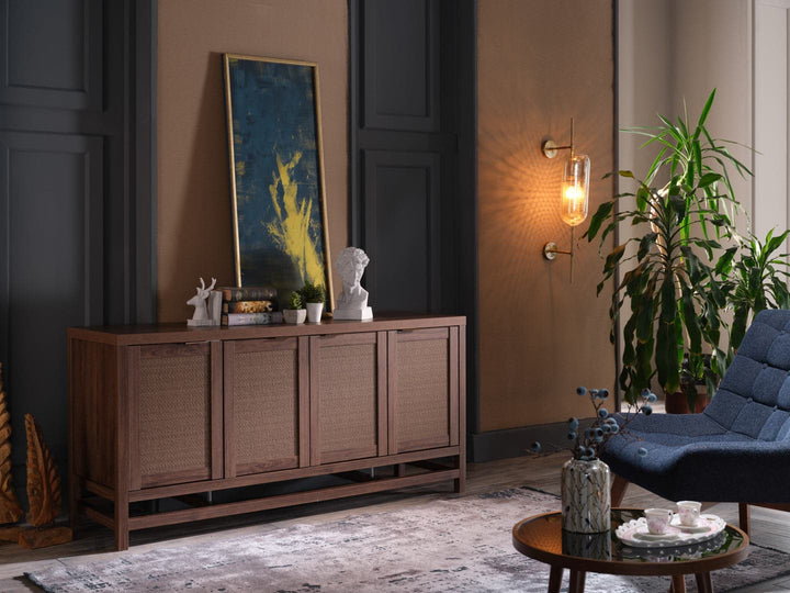 The Arden Media Console showcases a timeless mid-century modern design, perfect for any home decor.