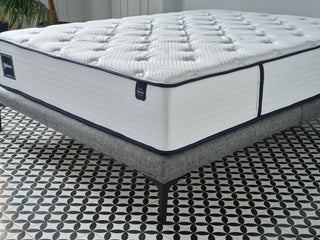 The Balance Mattress with ticking infused with natural minerals, designed to promote peaceful sleep.