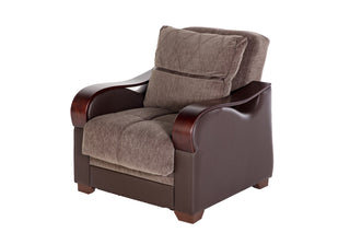 The Bennett Armchair offering comfort and style with high-density foam and diamond piping.