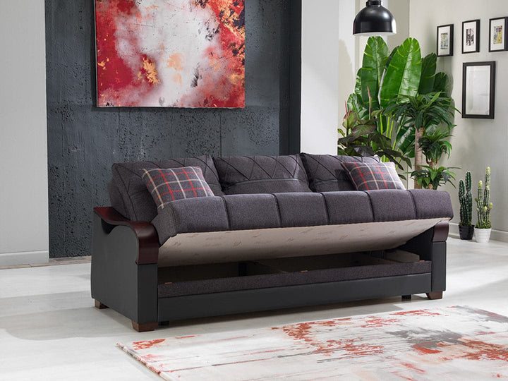 The Bennett Sofa in sleeper mode, offering convenience and comfort.