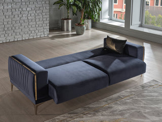 Premium loveseat with velvet upholstery and sophisticated design elements.