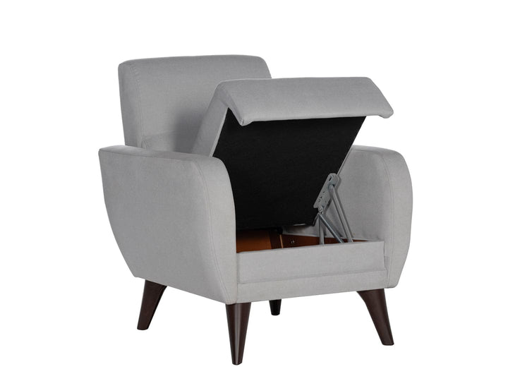 Enjoy sleek stitch detailing and a neat finish with the Chair In A Box, designed for modern living.