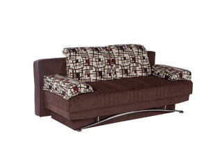 Modern Fantasy Sleeper Sofa with chrome metal feet and a stylish design.