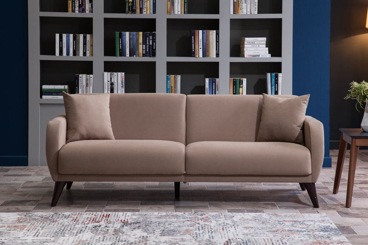 Durable Chanelle fabric in the light gray Functional Sofa In A Box for a modern look.