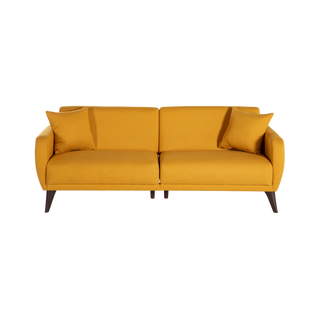 Modern design of the light yellow Functional Sofa In A Box, perfect for contemporary interiors.